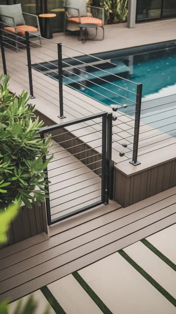 Safety Rails and Features for Pool Decks