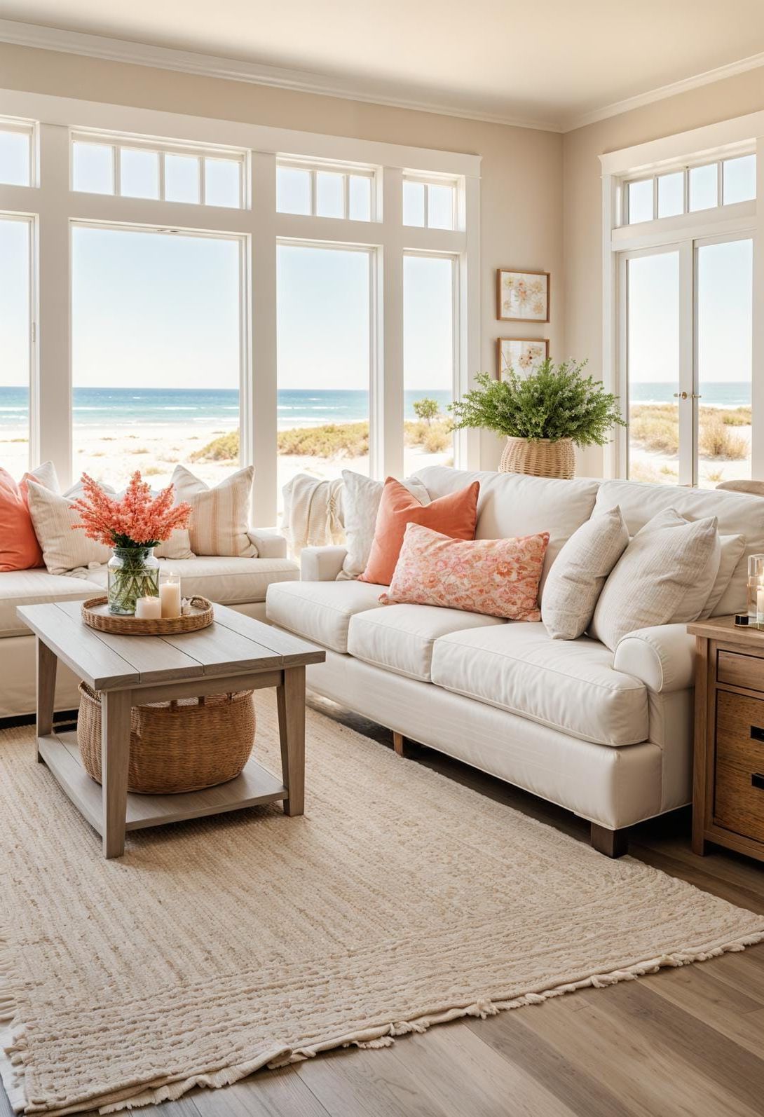 8. Sandy Neutrals Paired with Coral Accents - photo 3