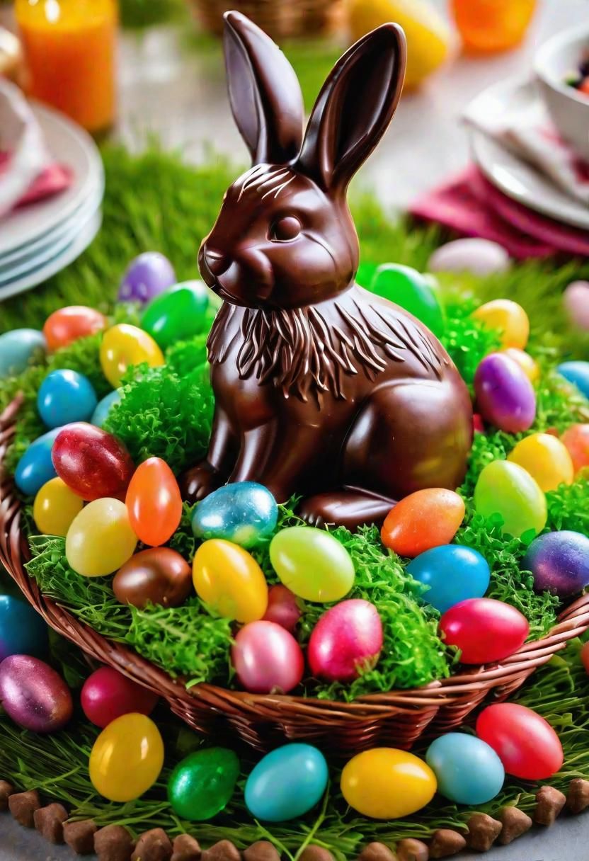 26. DIY Chocolate Bunny Centerpiece