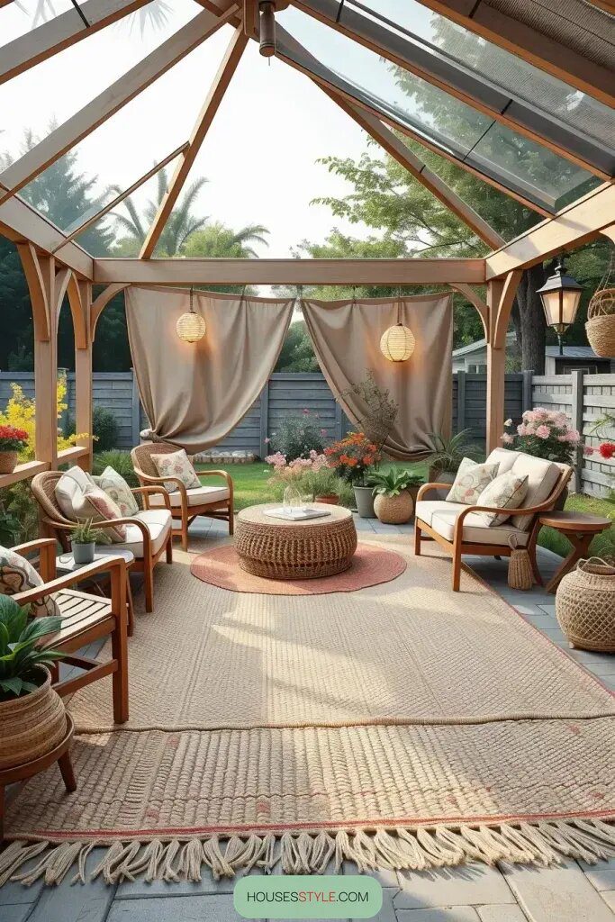 Layer Textured Outdoor Rugs For Extra Warmth