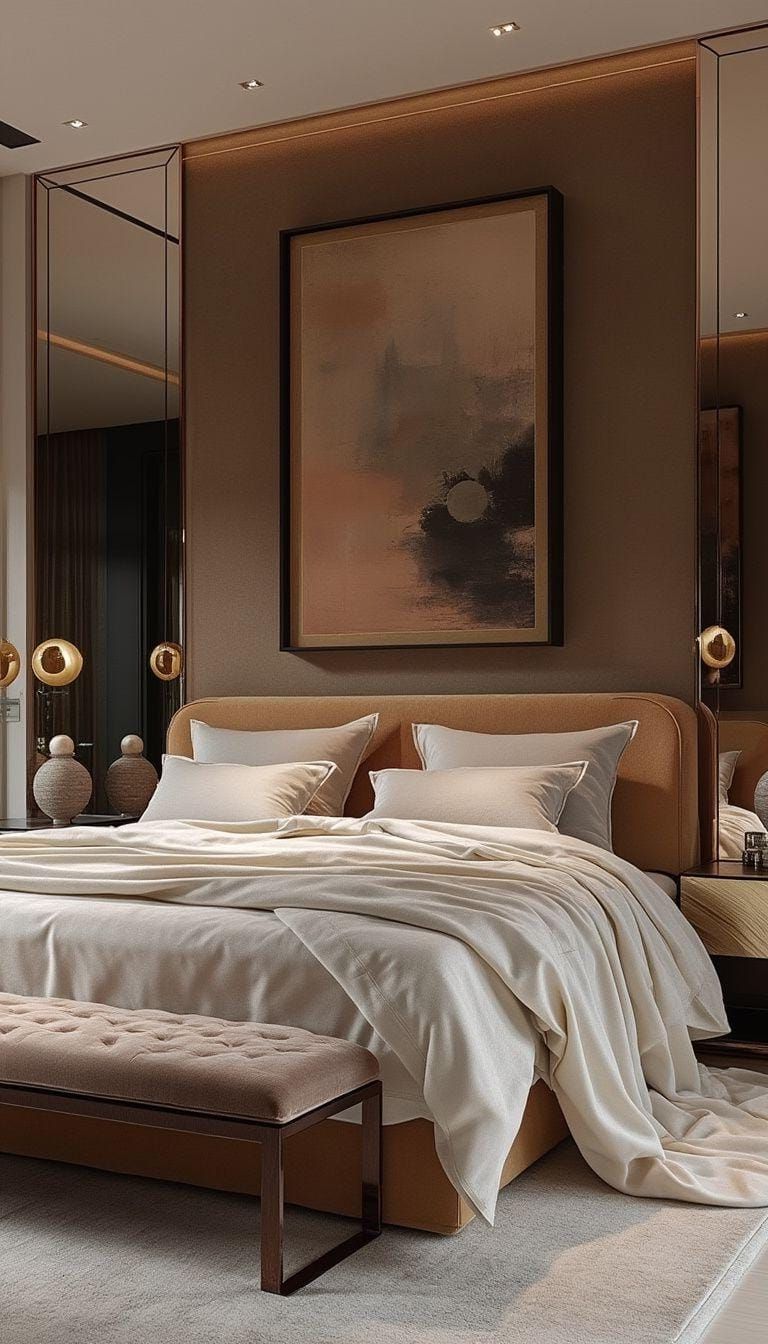 5. Luxe Modern With Plush Fabrics and Mirrors