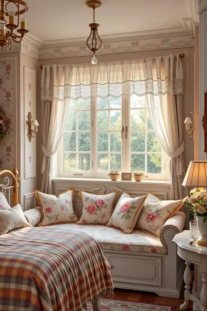 Floral Window Seats for Cozy Bedroom Corners