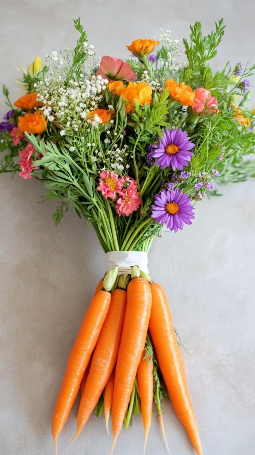 14. Wildflower Bouquet With A Carrot Theme - photo 2