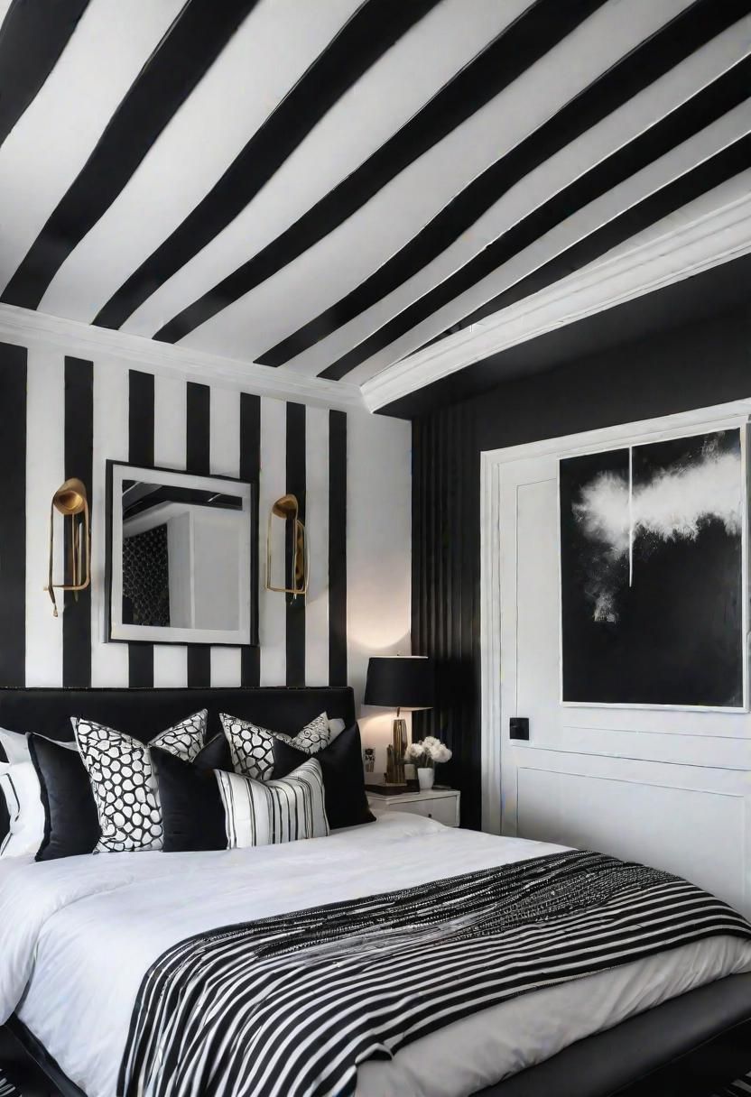29. Unexpected Striped Ceiling Accent