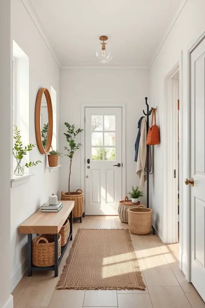 Scandinavian Rustic Decor for a Calm Hallway
