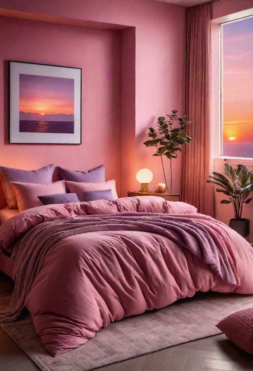 54. Sunset Pink Layered Bedding