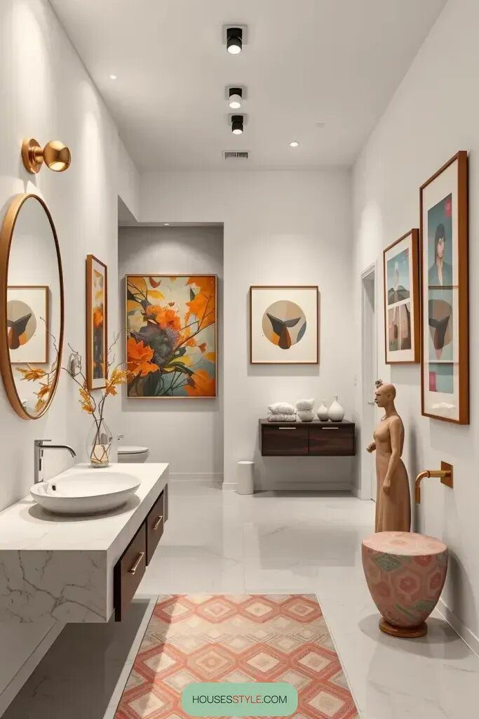 Framed Wall Art Gallery Ideas for Bathrooms