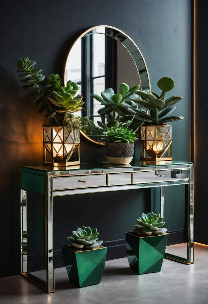 5. Chic Entryway Mirror with Greenery