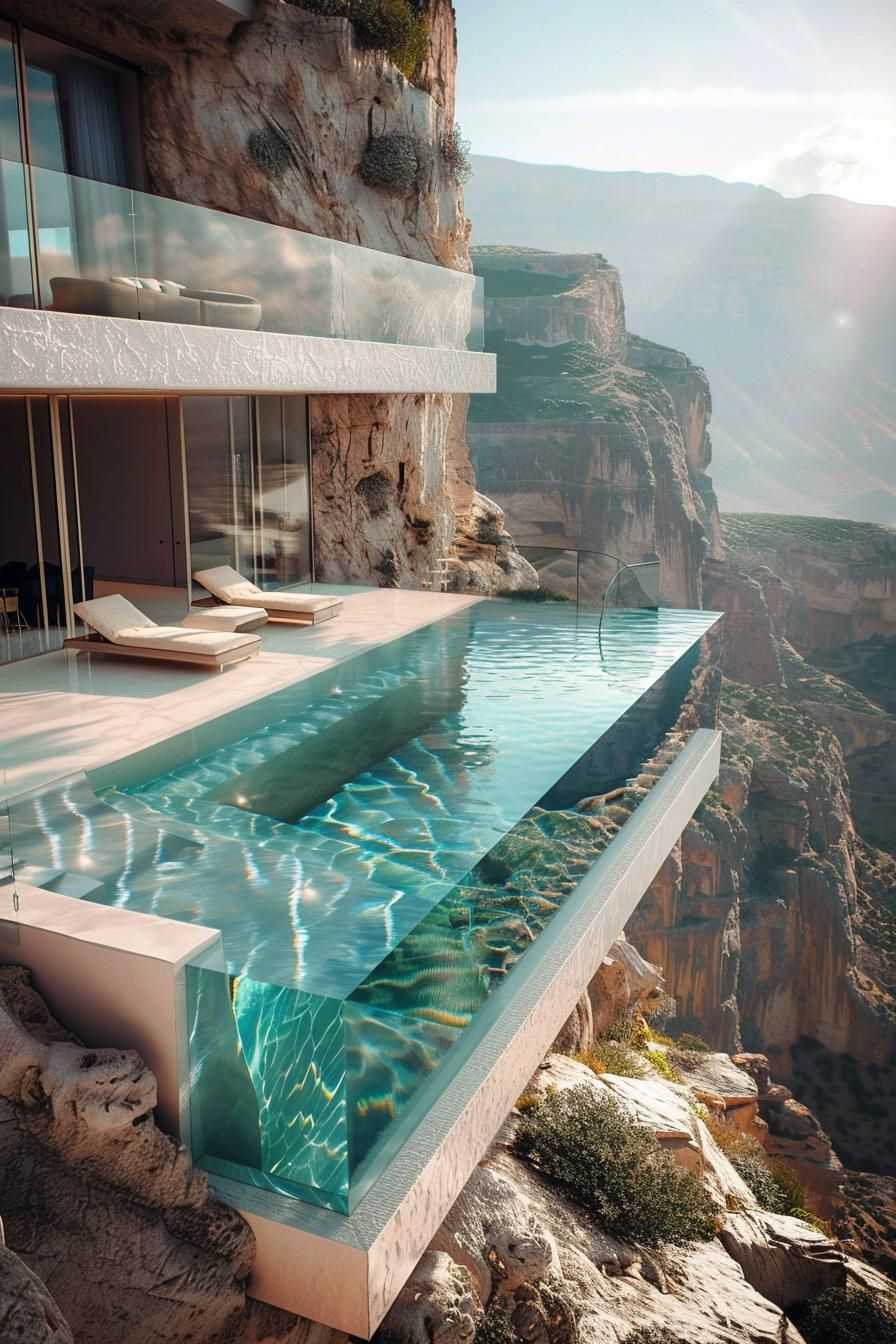 3. Cliffside Glass Pool Design - photo 2