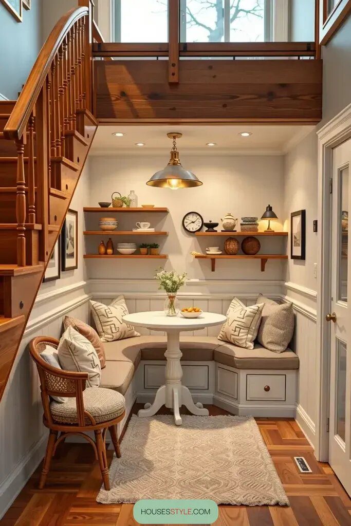 Cozy Dining Nooks Hidden Under the Stairs