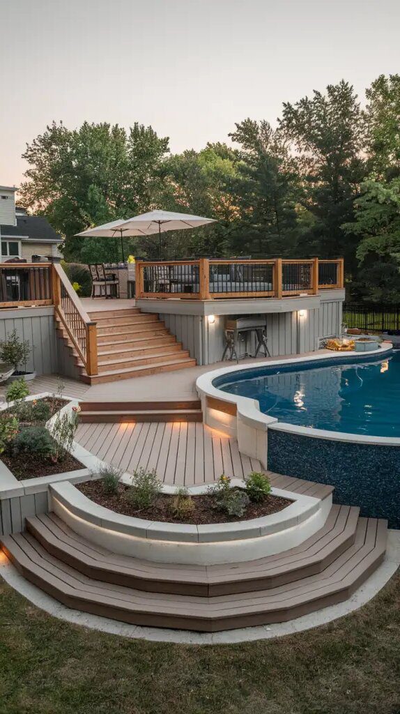 Multi-Level Deck Designs for Above Ground Pools