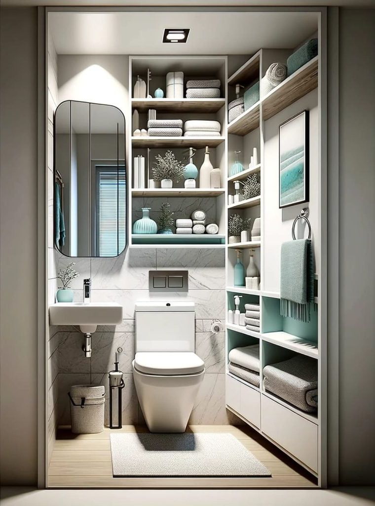 4. Shelving Above the Toilet in Small Bathrooms