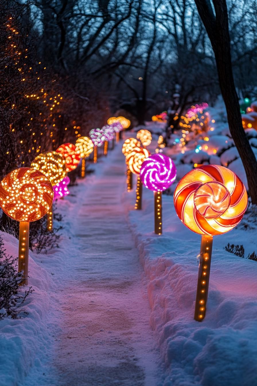 13. Candy-Themed Walkway Lighting - photo 3