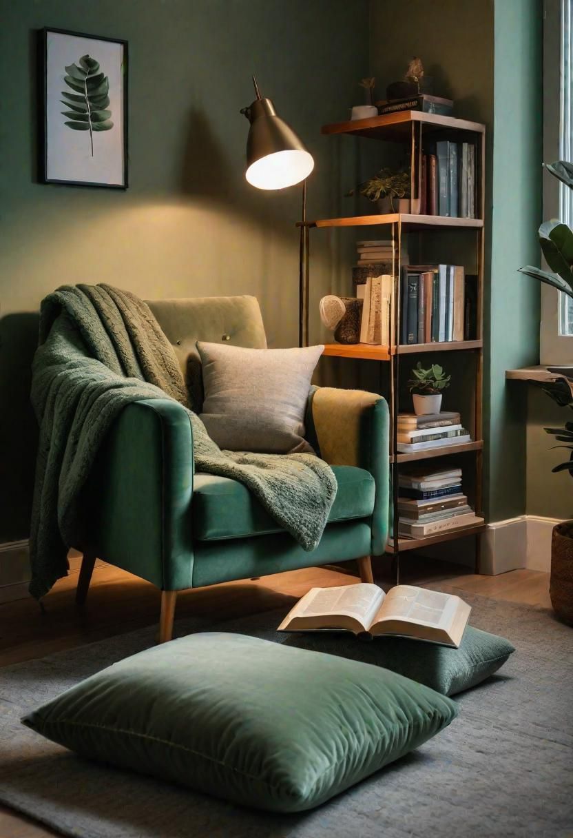 7. Sage Green Reading Nook
