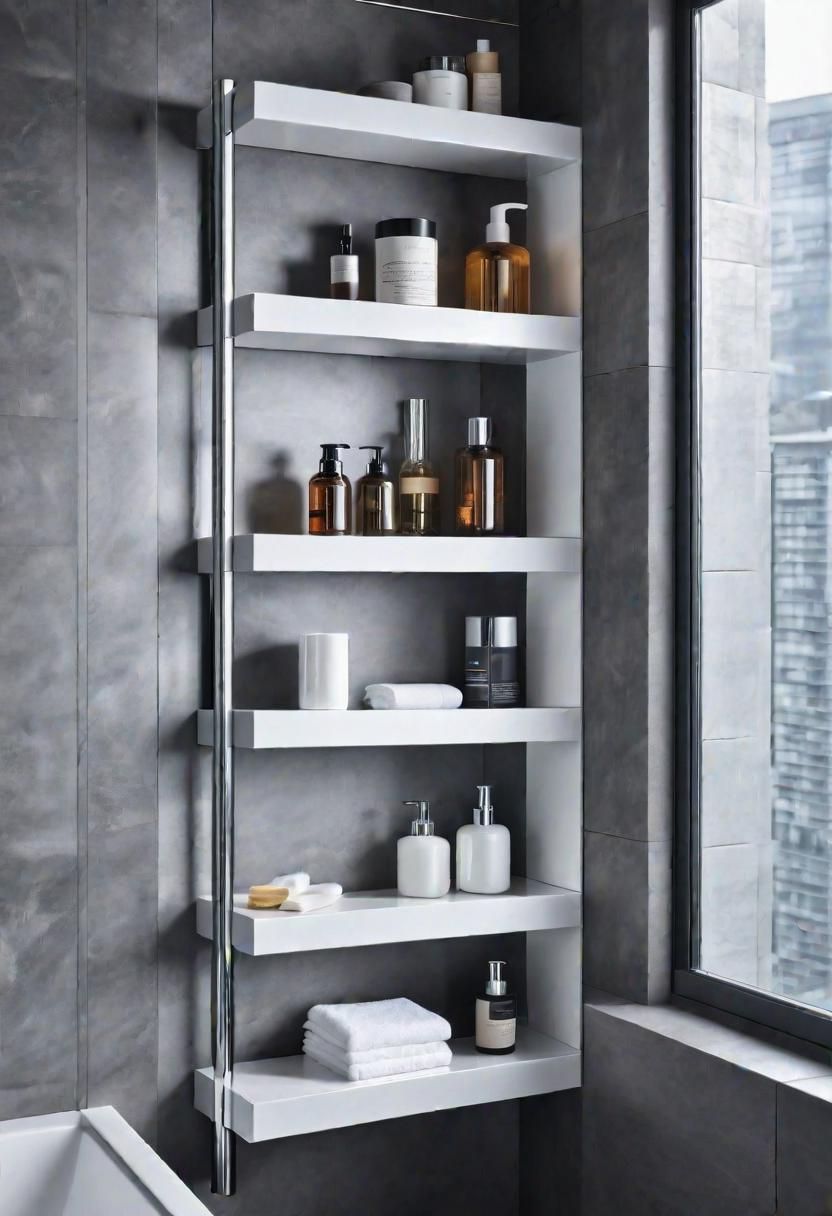 11. Sliding Shelves for Small Bathrooms