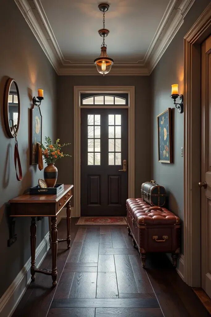 Leather Accents That Add Class to a Hallway