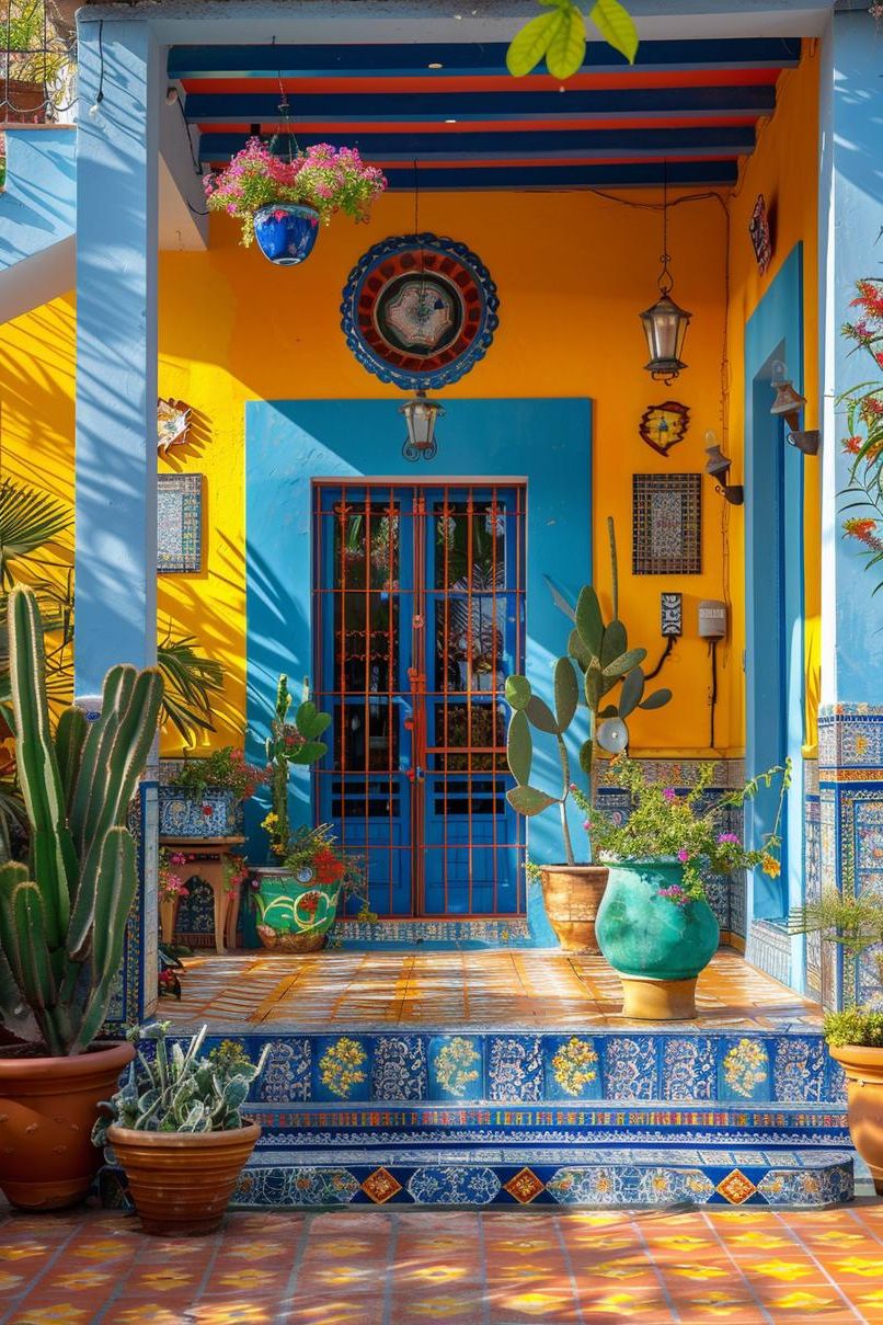 21. Colorful Mexican Courtyard Style