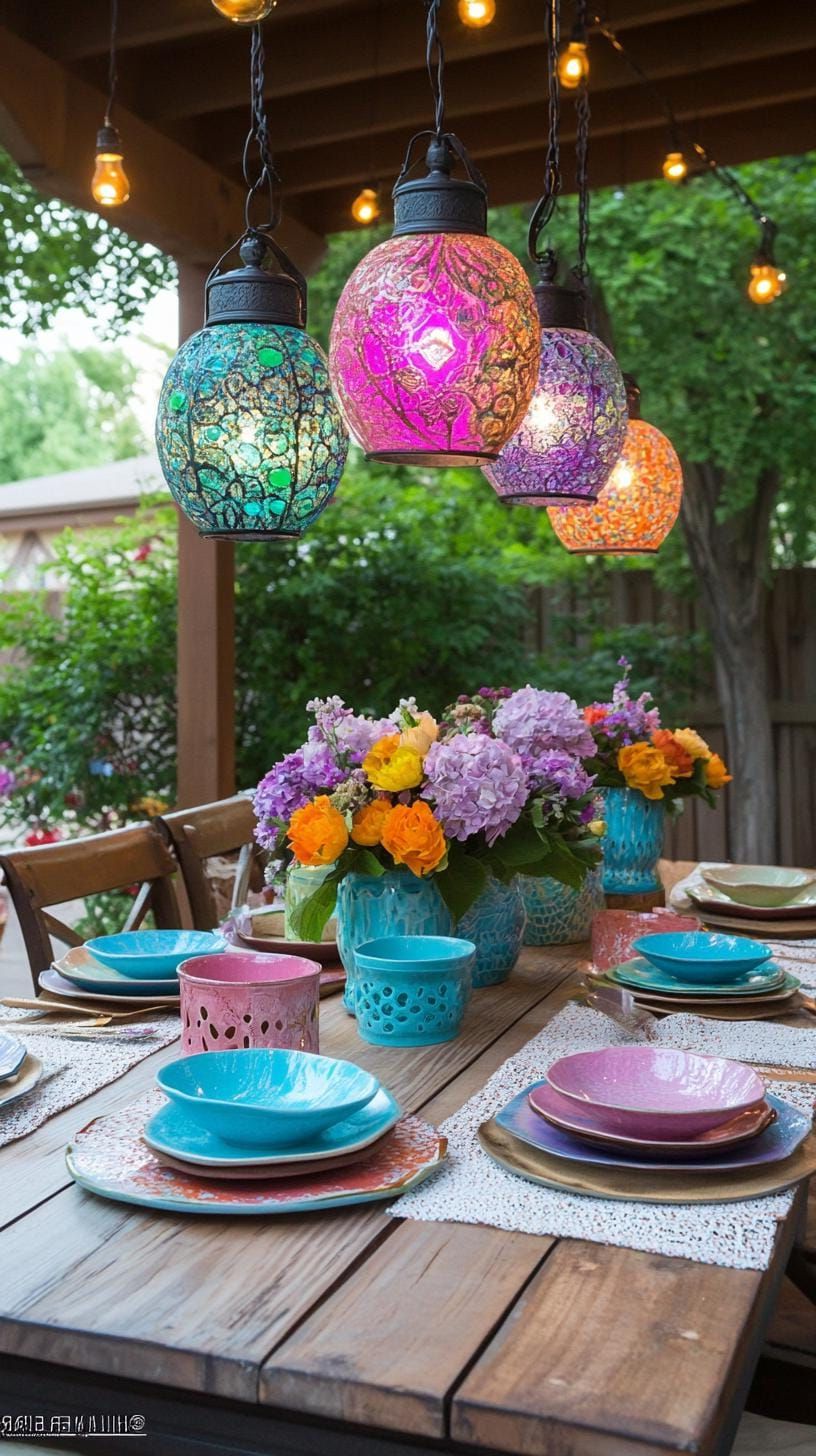 26. Cheerful Lanterns Lighting the Garden Table - photo 2