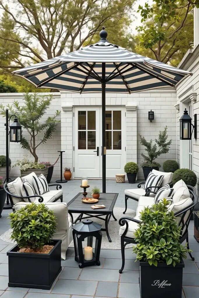 Black and White Style for Outdoor Rooms