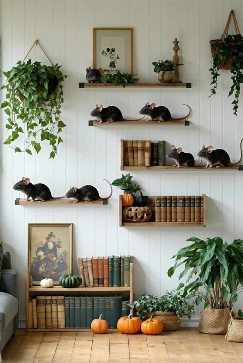 17. Fake Mice and Rats Peeking from Shelves - photo 2
