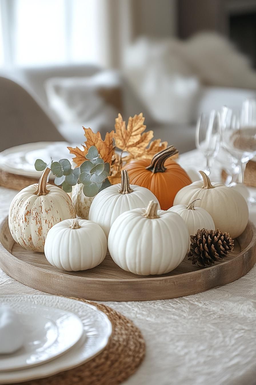 14. Styling a Rustic Pumpkin Tray