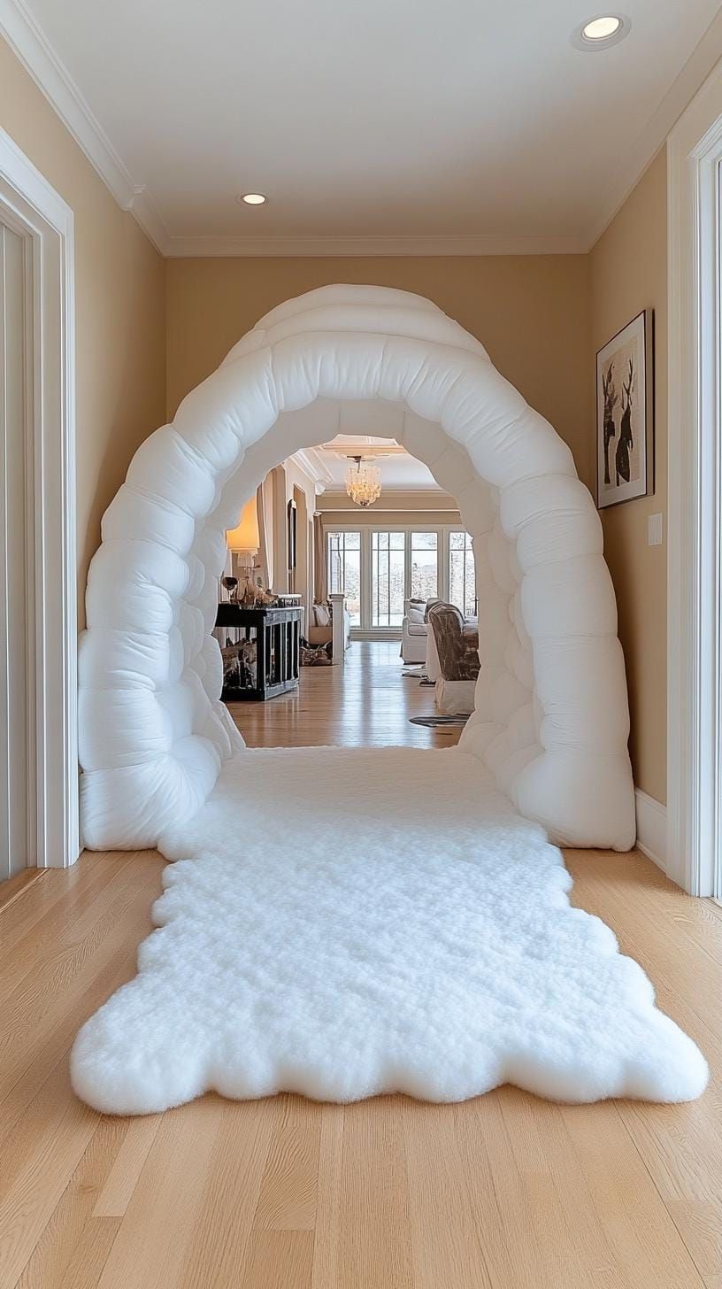 20. Cotton-snow igloo doorway for a whimsical entrance