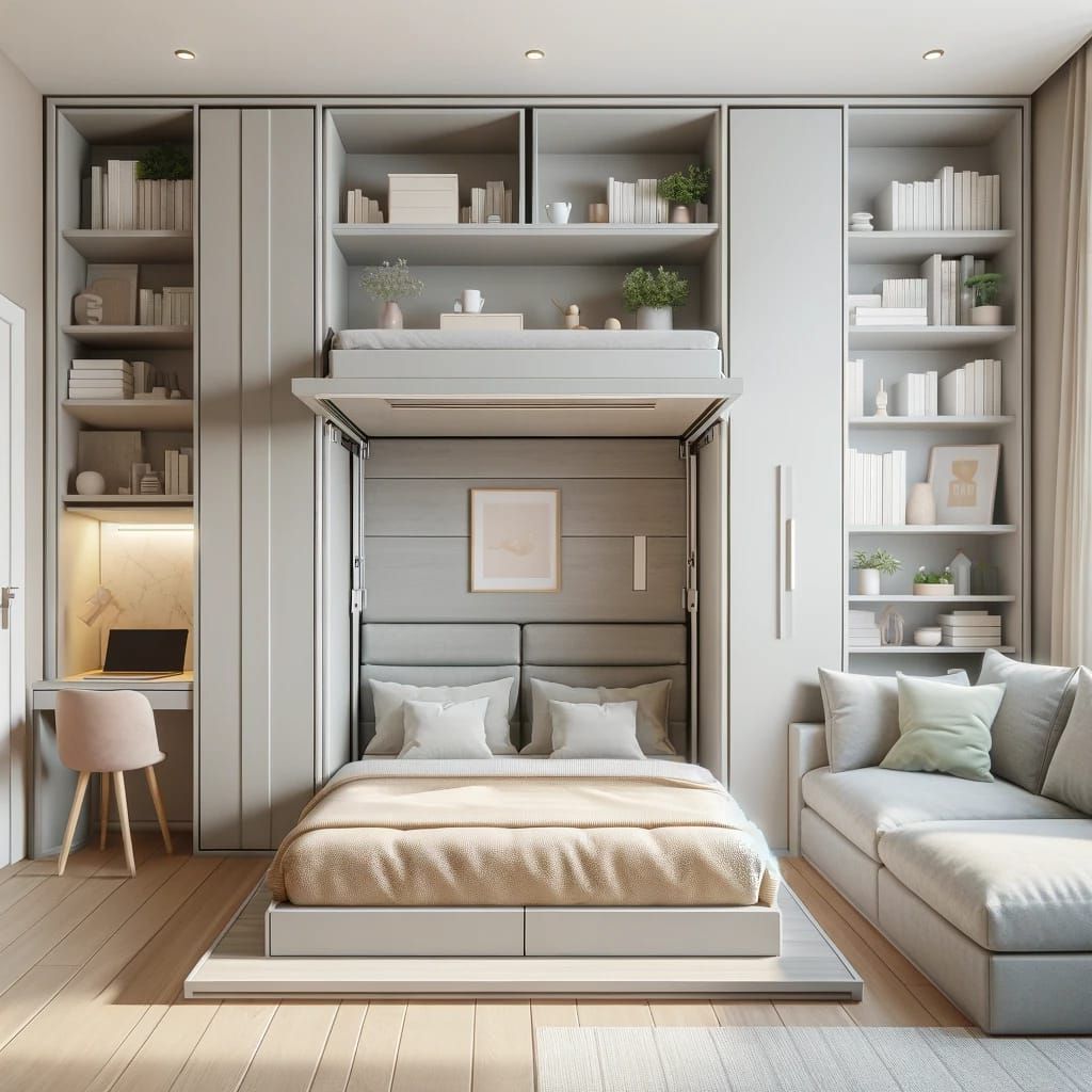 12. Fold-Away Wall Beds for Compact Studios