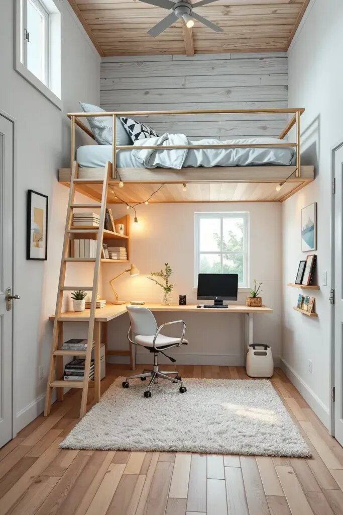 Loft Beds That Create a Built-In Study Nook