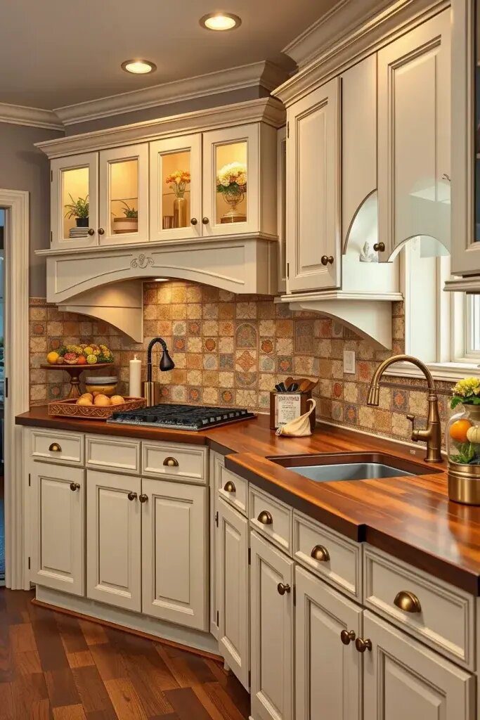 Rustic Walnut Countertops With Refined Details