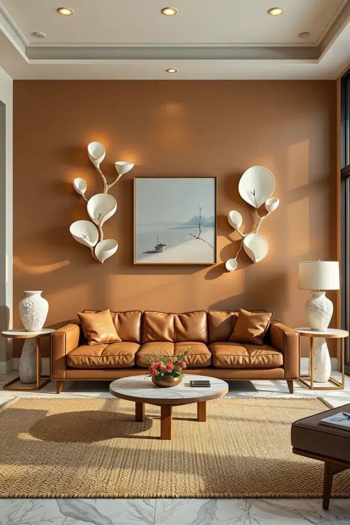 32. Pair Designer Sofas With Nature-Inspired Wall Forms - photo 2