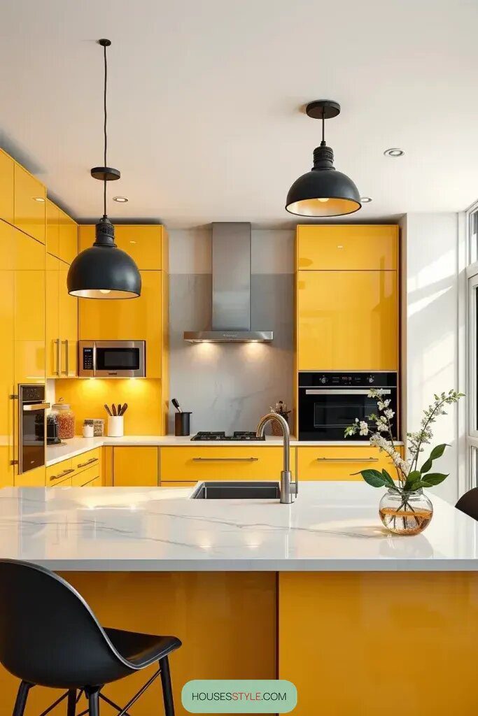 Give Your Kitchen a Stylish Update With Modern Yellow Cabinets