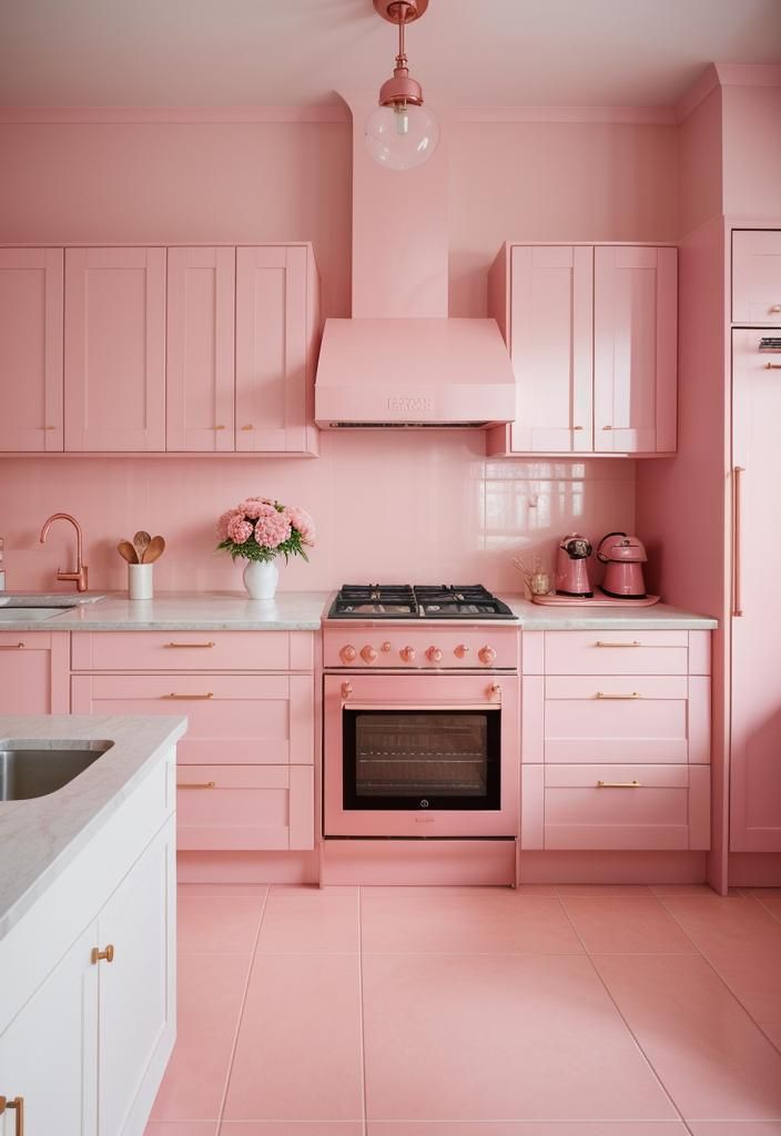 21. Carnation Pink Copper Cookware