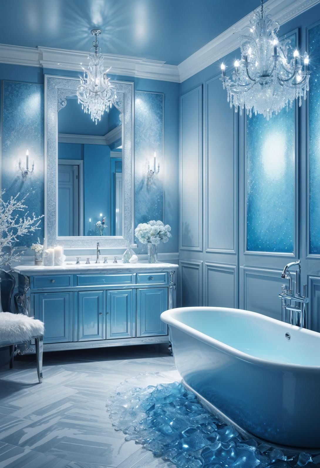24. Frozen Fantasy Bathroom Theme