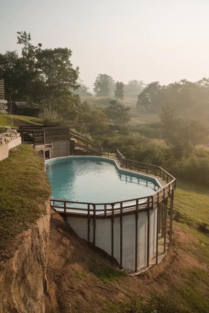Set a Pool on a Hillside View