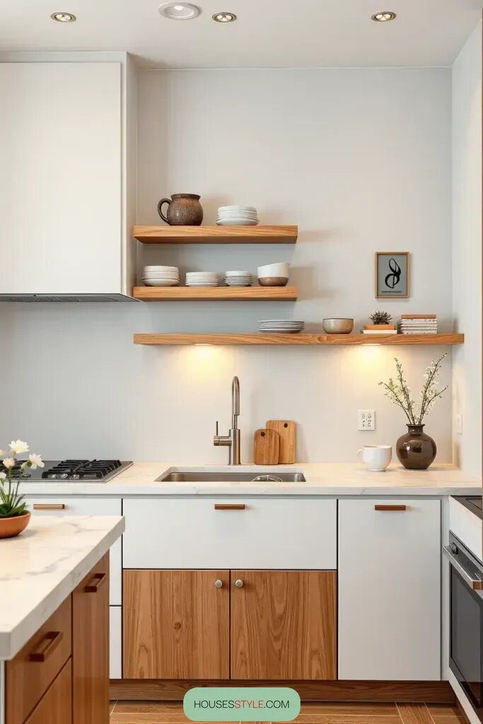 1. Open Shelving and Modern Cabinet Storage - photo 2