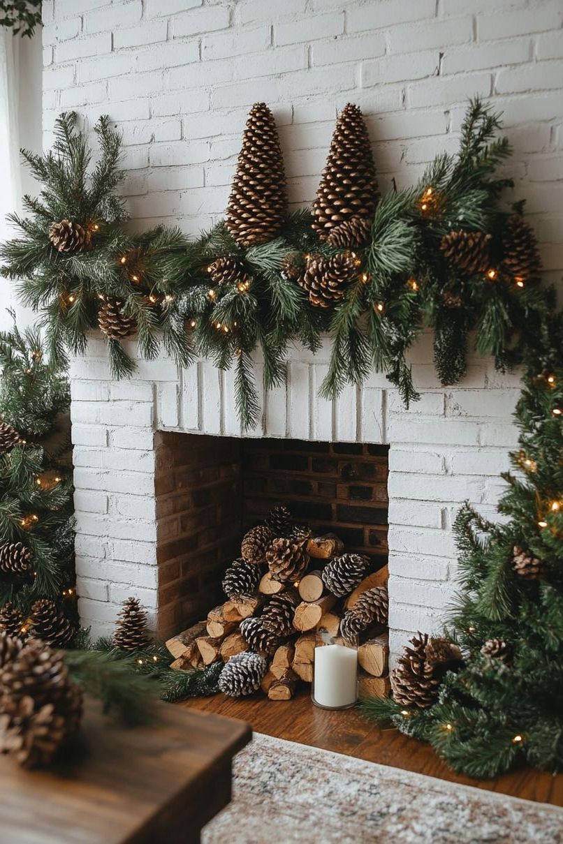 17. Pinecone and Berry Mantel Garland