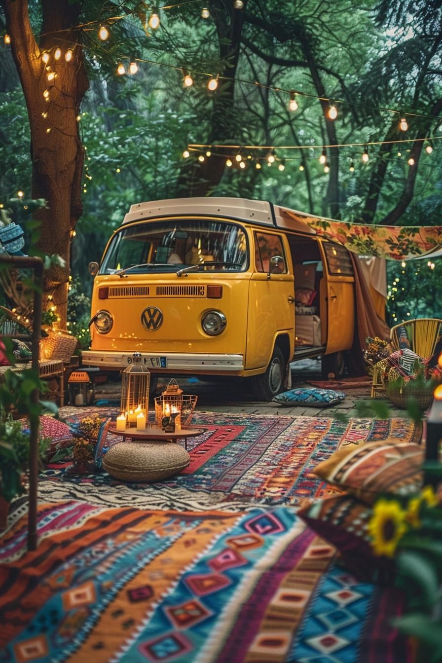 17. Retro Van Anchors a Lively Garden Party