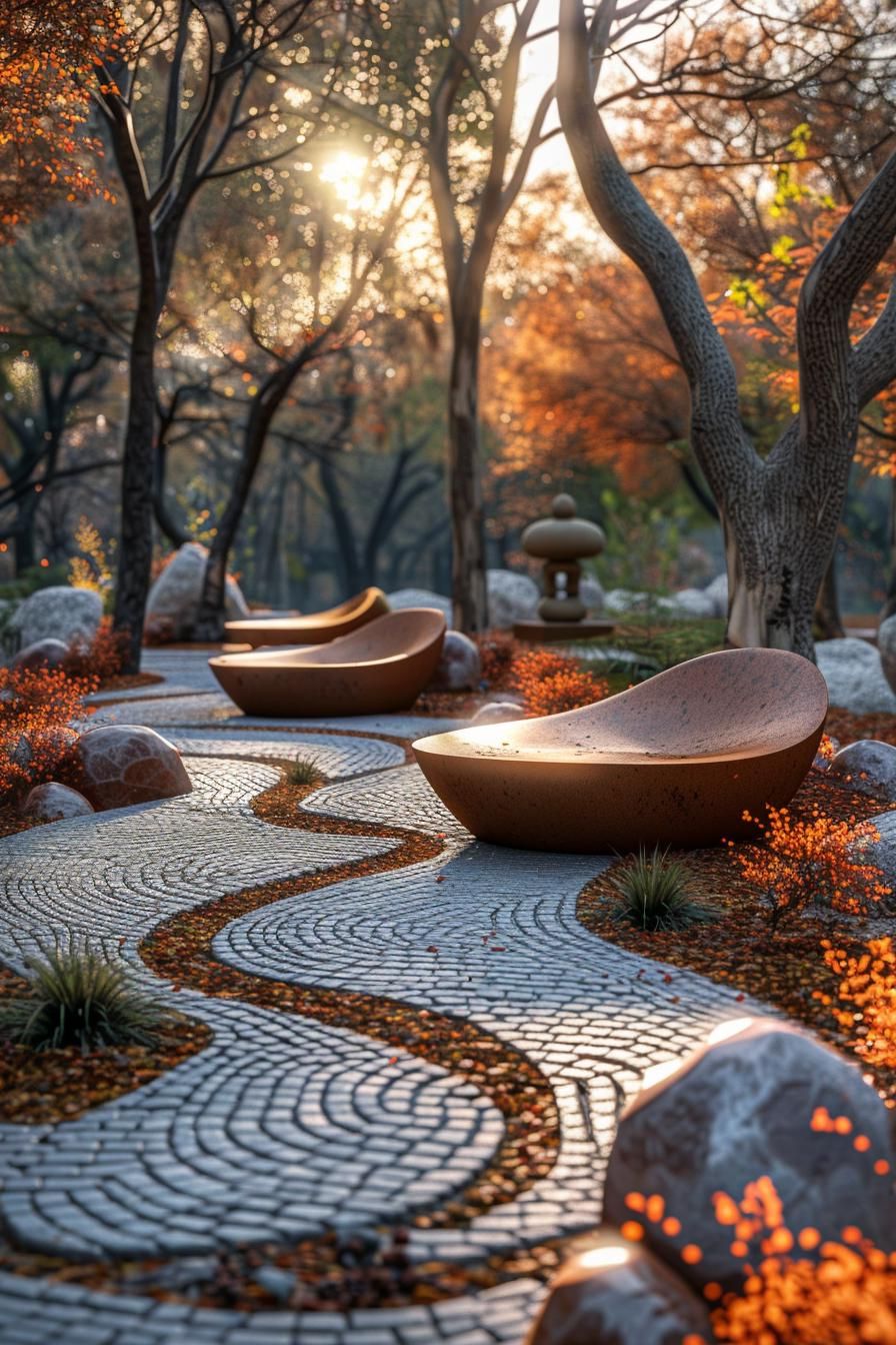 24. Modern Garden Design with Metal Accents