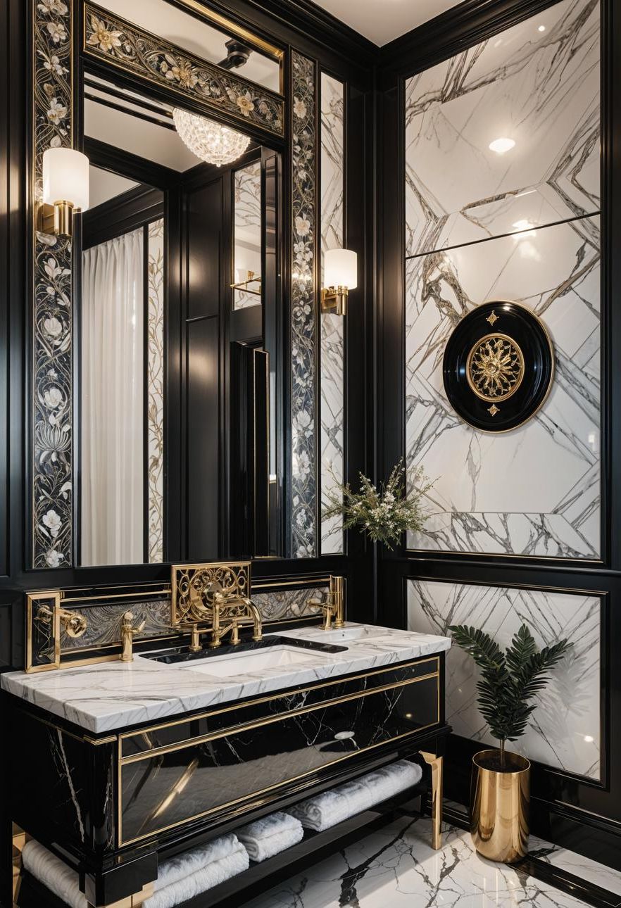 5. Art Deco Marble Vanity Looks