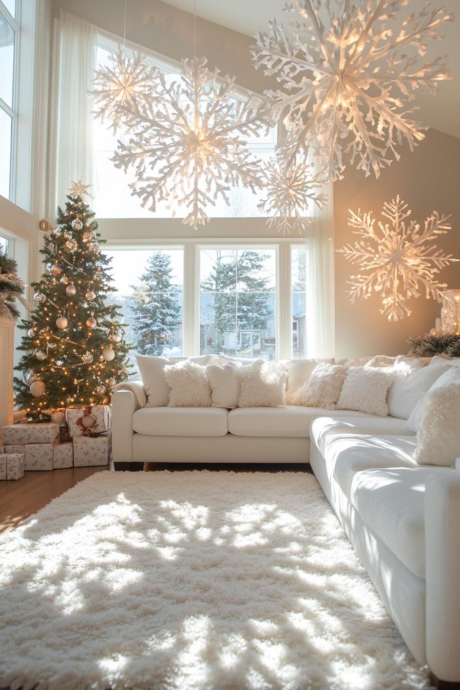 13. Snowflake Ceiling Decor Ideas