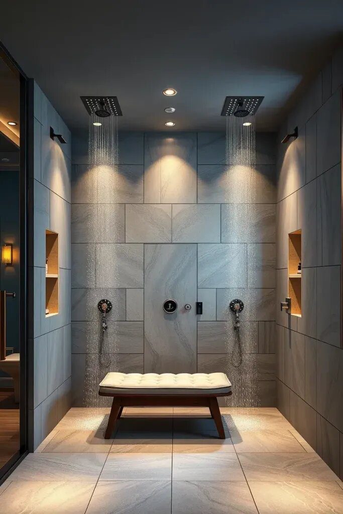Double Rainfall Showers for a Spa Day at Home