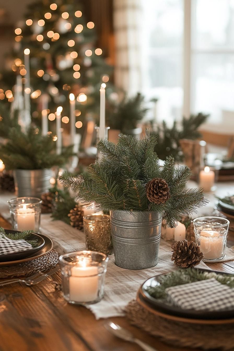 14. Rustic Christmas Table Setting Ideas - photo 2