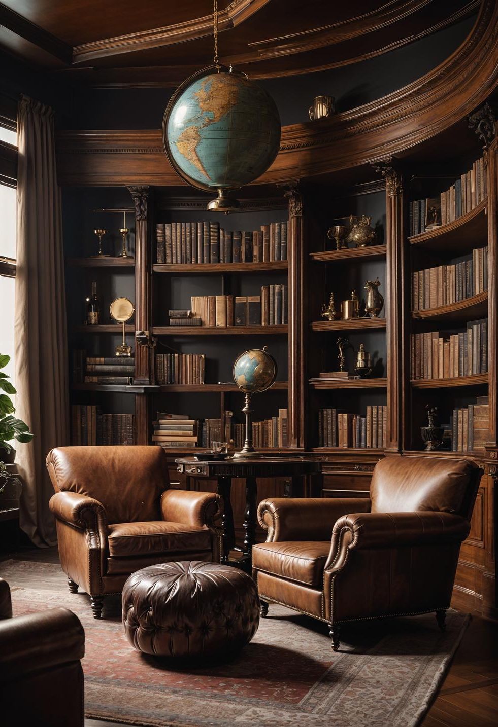 46. Vintage Ambiance for a Home Library