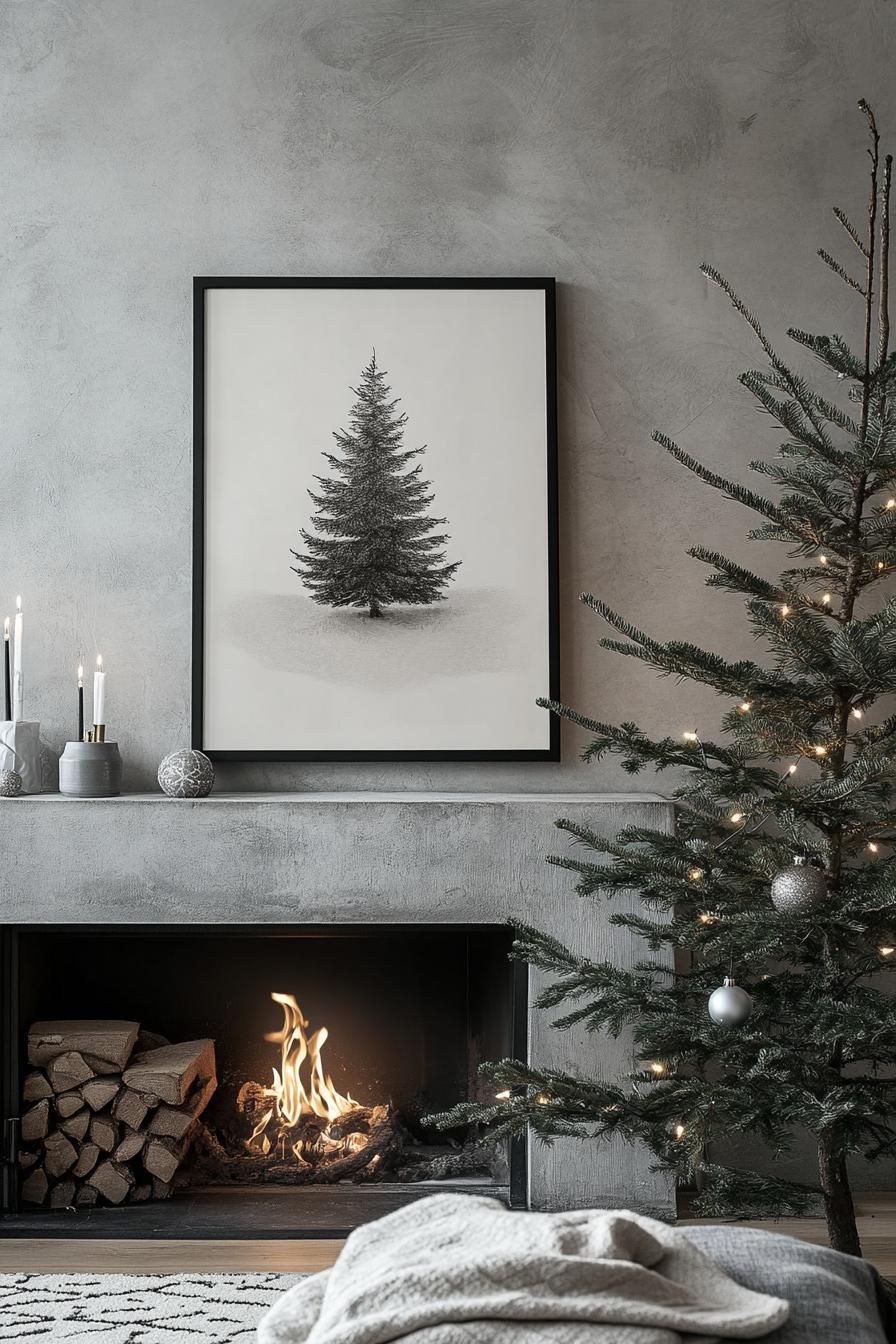13. Sleek Typographic Holiday Print Decor