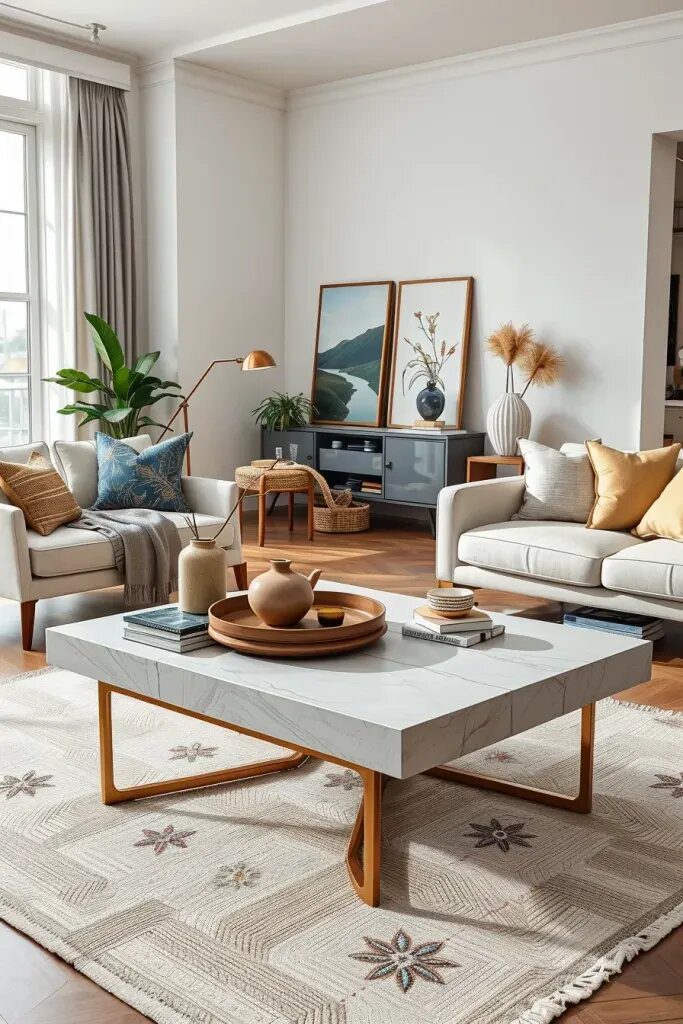 Wood and Stone Coffee Tables