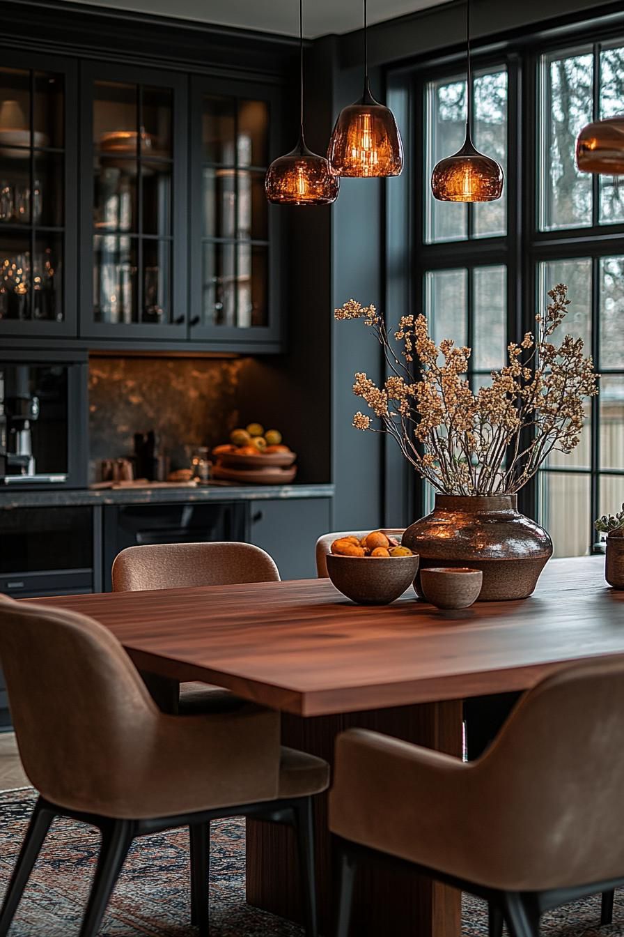 2. Walnut & Earth-Toned Elegance