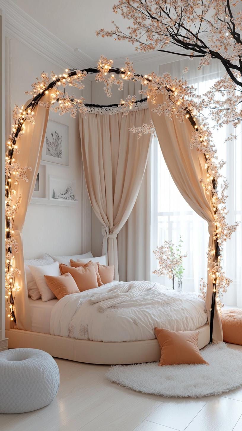 18. Canopy bed styled with fake snow and lights - photo 3