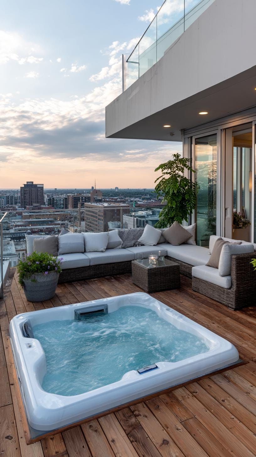 10. Relax in a rooftop hot tub with stunning panoramic views