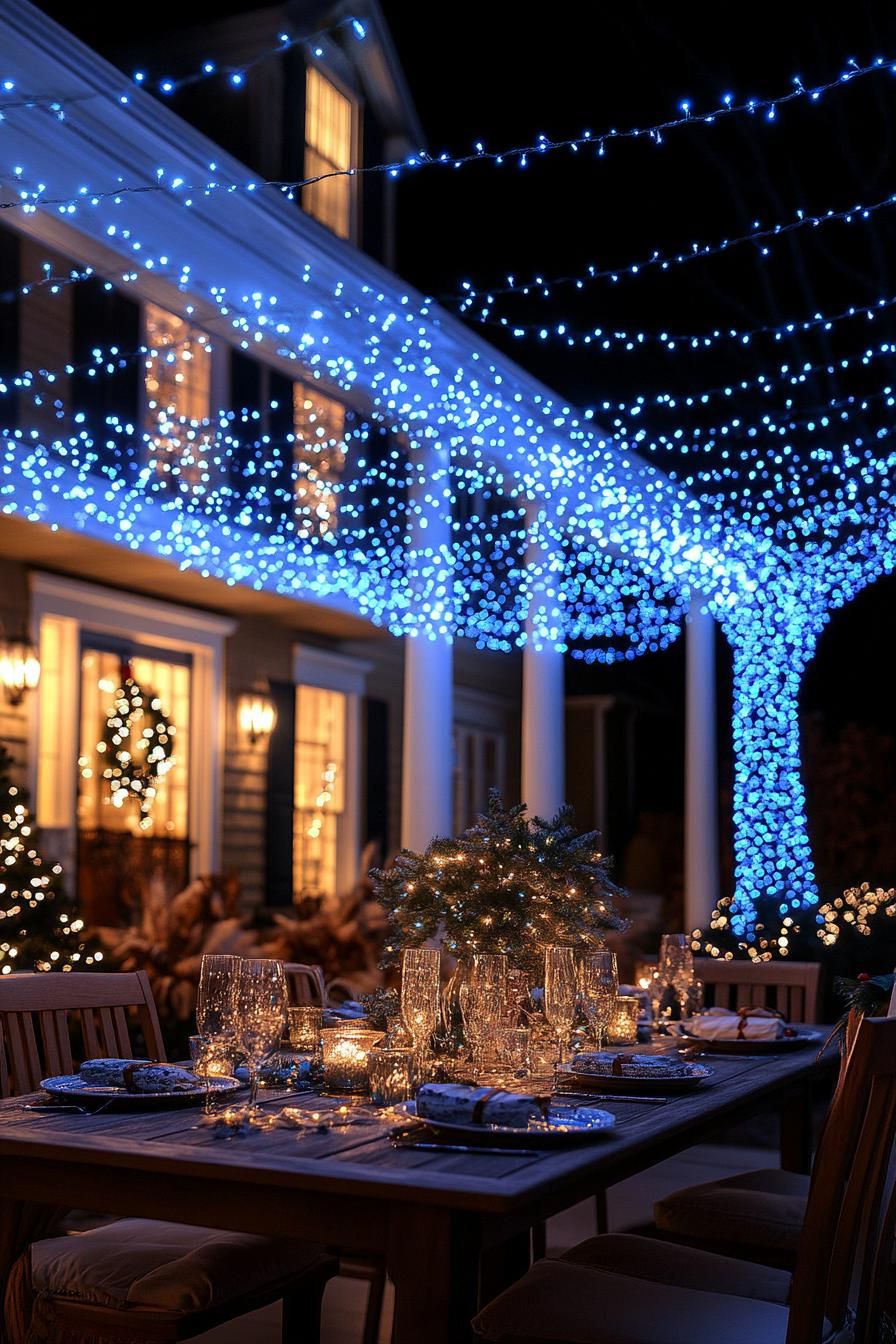 8. Blue Fairy Lights for Dining Areas - photo 3