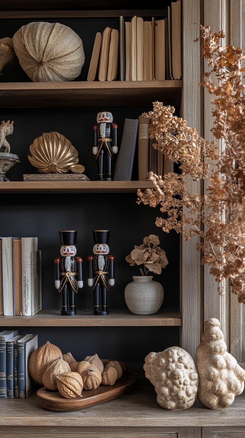 12. Black-and-White Nutcracker Bookshelf Display - photo 2